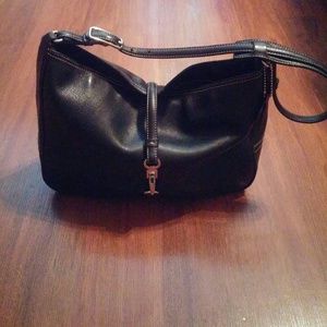 Black leather Coach purse