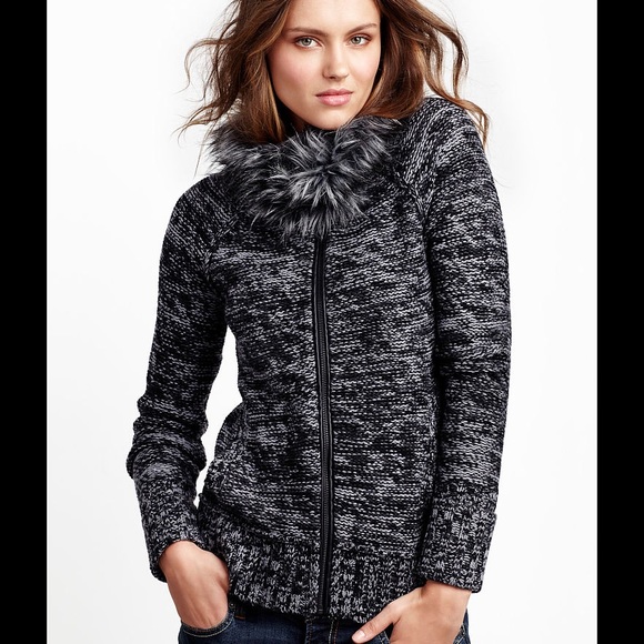 Victoria's Secret black Fauxfur Sweater