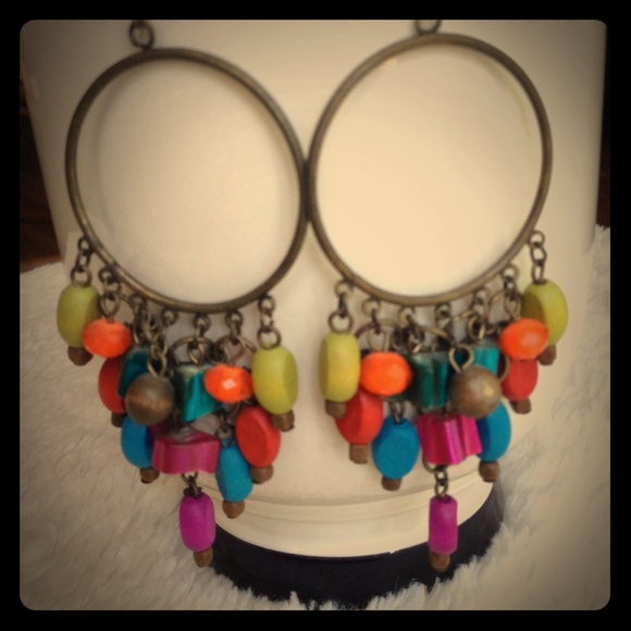 Colorful hoop earrings
