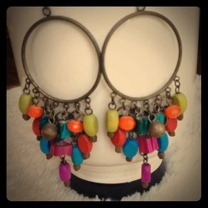 Colorful hoop earrings
