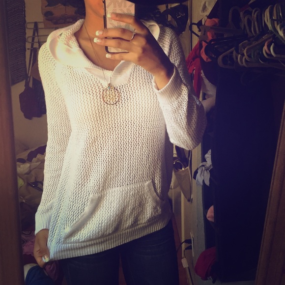 Boutique Sweaters - Crochet cotton hoodie