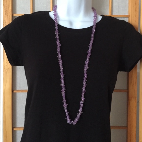 Natural Amethyst Chips long necklace new