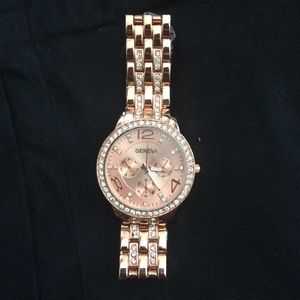 Rose gold Geneva watch