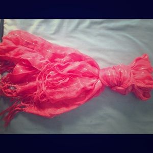 Hot pink scarf with silver sequins, never worn!