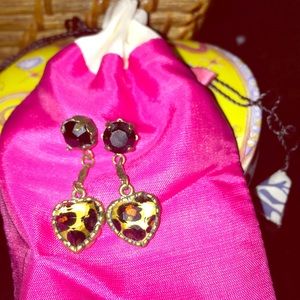 Betsey Johnson Cheetah Drop Earrings