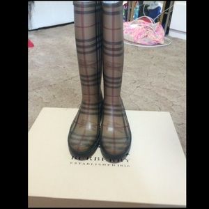 Burberry Haymarket Rainboots