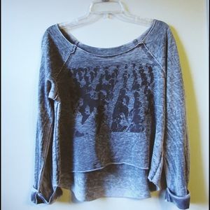 Long sleeve off the shoulder