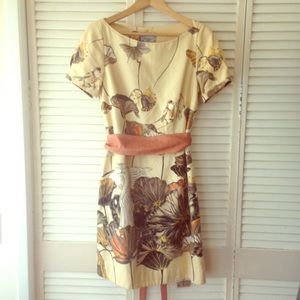 Gorgeous dress with water lily & bird print.