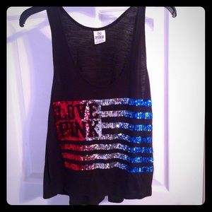 American flag VS PINK tank