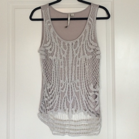 Silver embellished front tank