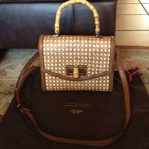 Kate Spade Laguna Court Wicker Satchel.