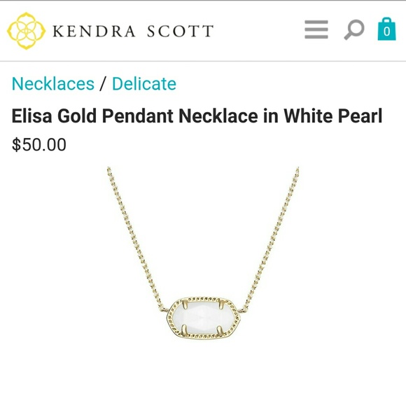NWT Elisa gold necklace in white pearl