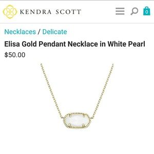 NWT Elisa gold necklace in white pearl