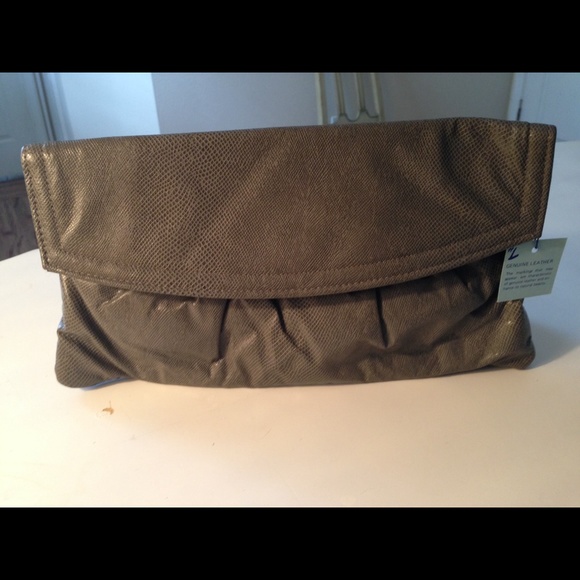 Vintage NWT Grey Genuine Leather Clutch - Picture 4 of 4