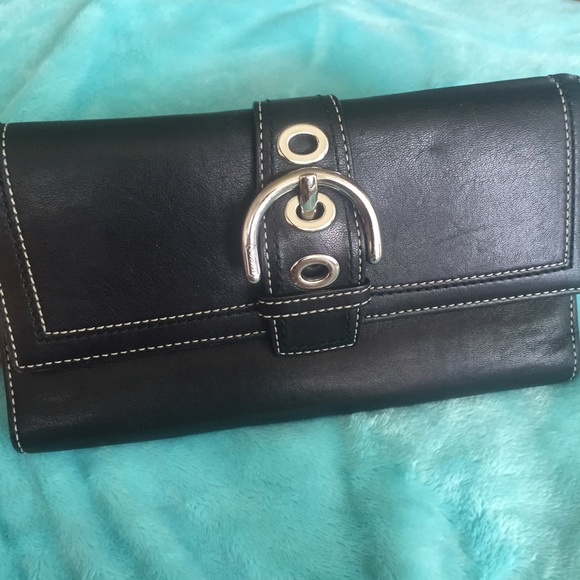 Coach Black Buckle Wallet