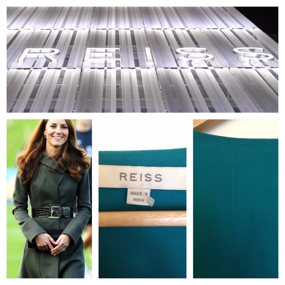 •SOLD• REISS Teal Silk Dress with Tie Front Size 0 - Picture 2 of 4