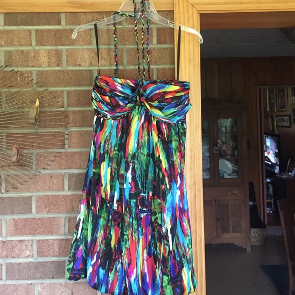 Colorful, short formal dress