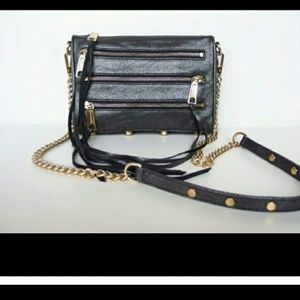 Rebecca minkoff 5-zip in Black Metallic