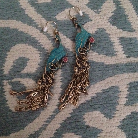 Peacock earrings by Lucky