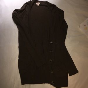brown button up cardigan