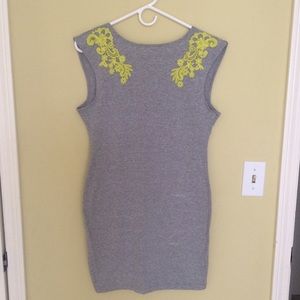 Motel Rocks Grey Dress with Lime Lace Appliqué