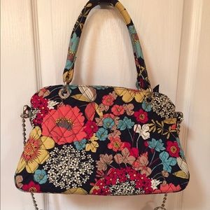 Vera Bradley Handbag Flower Purse Blue Peach Pink