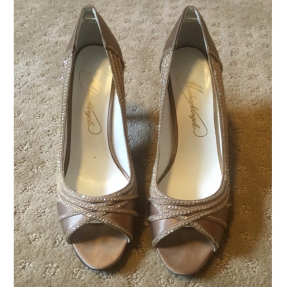 Shoes - Gold heels with clear sequins