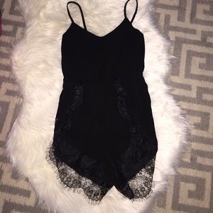 Black lace romper