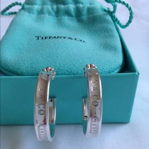 TIFFANY & CO. 1837 Silver Hoop Earrings Authentic