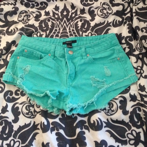 Turquoise forever 21 shorts - Picture 1 of 2