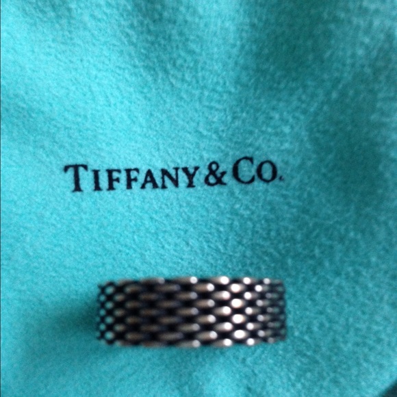 NEW TIFFANY Mesh Ring Oxidized Silver 925 Size 6