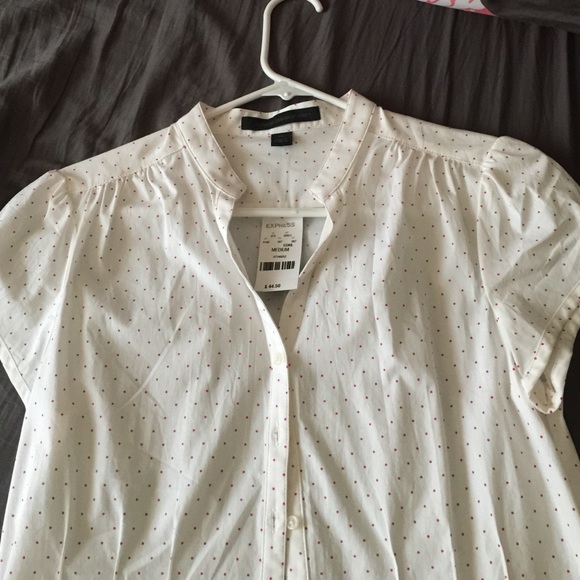 Express- NWT polka dot- medium shirt