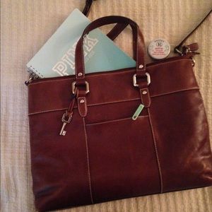 Fossil Leather Laptop Messenger Bag