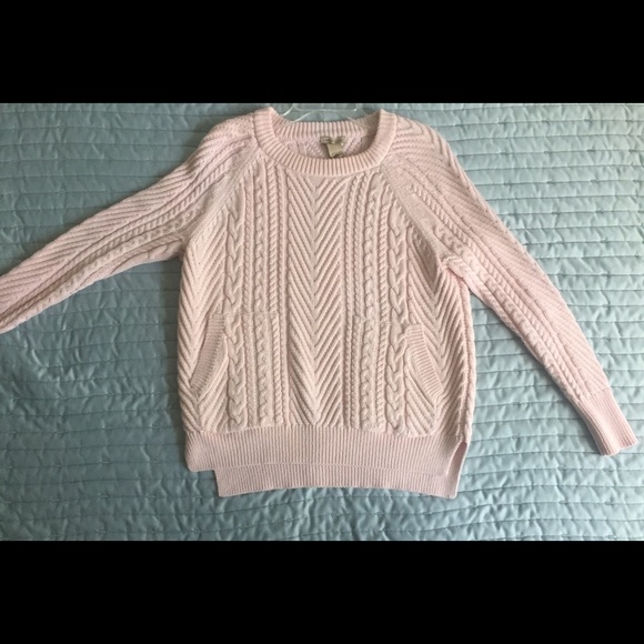 Heavy pink knit sweater