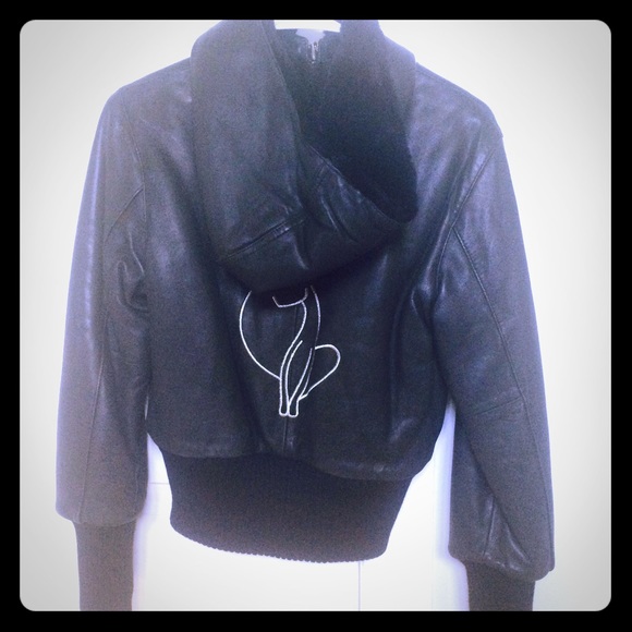 Baby Phat reversible leather and faux fur coat