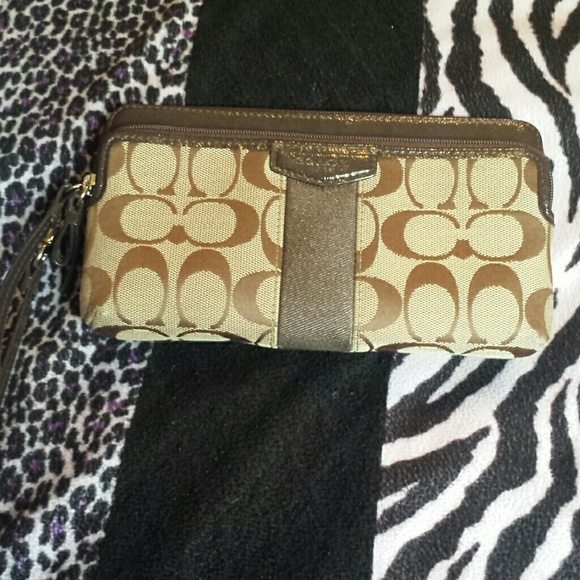 Brown Coach wallet/wristlet