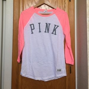 Pink baseball tee