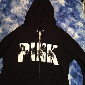 black pink zip up hoodie