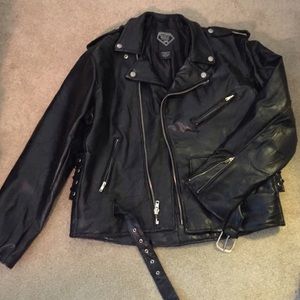 Diamond-Plate Buffalo Leather Jacket (Men's L)