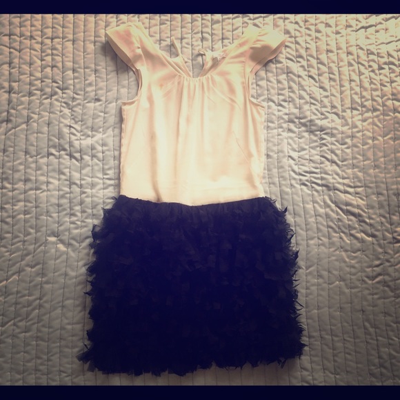 Fluffy bottom Black and White dress