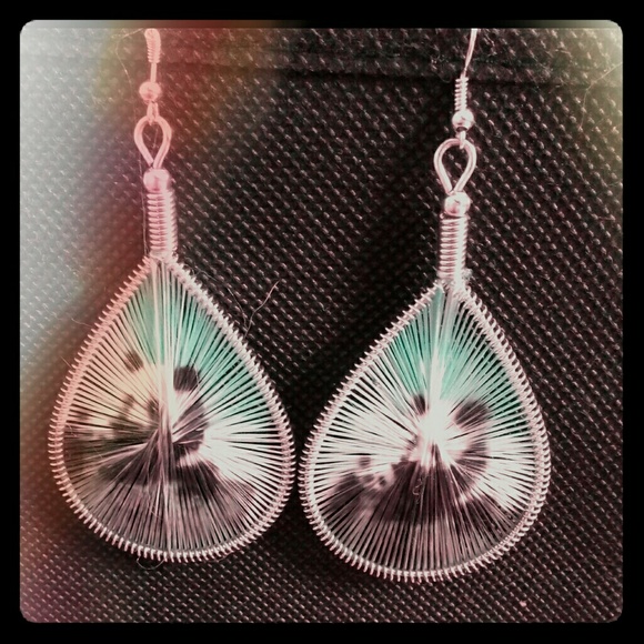 Panda weaved earrings