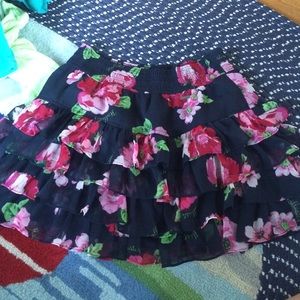 floral frilly skirt