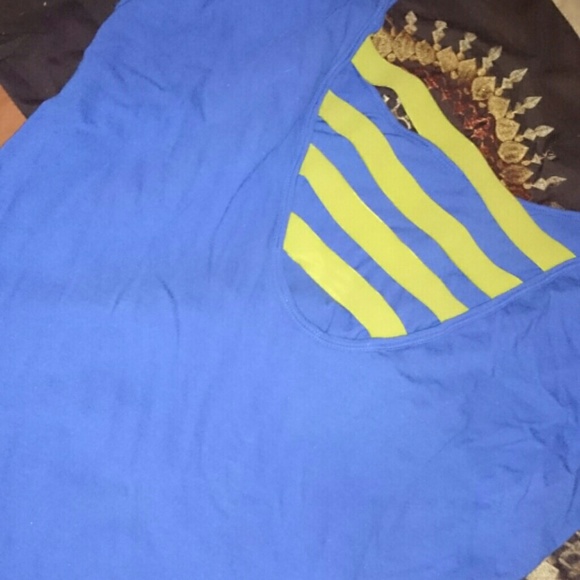 Blue Shirt with green stripe back Medium - Picture 2 of 2