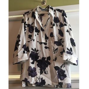 Fun Vera Wang Blouse - Purple, Cream & Black