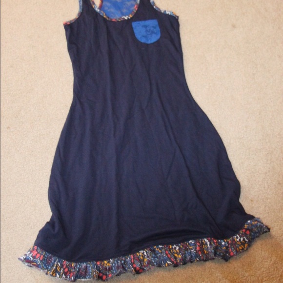 Blue nightgown with lace detail