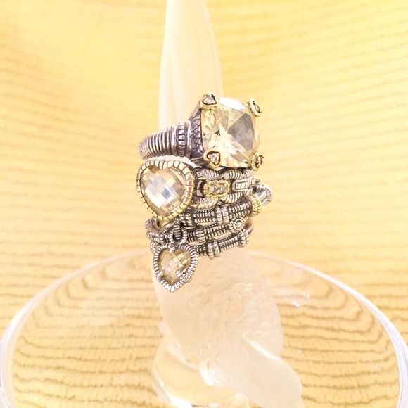 AUTHENTIC JUDITH RIKPA CANARY STONE RINGS BUNDLE