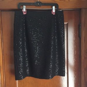 Boden black sequin pencil skirt