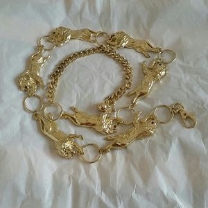 Gold lion chain belt