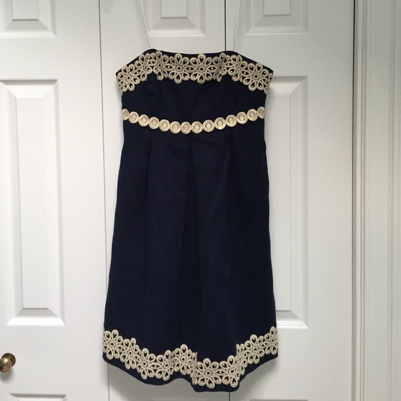 Gorgeous navy and gold Lilly Pulitzer Dress