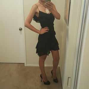 Beautiful ruffled H&M little black cocktail dress!